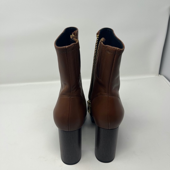 NWOT allsaints Thea Platform Zip Booties Boots Brown Studs Size 8 - Picture 4 of 7